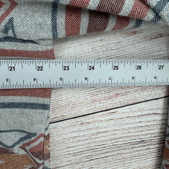 Eddie Bauer Southwest Print Button Down Shirt Mens Medium Gray Rust - Picture 11 of 12